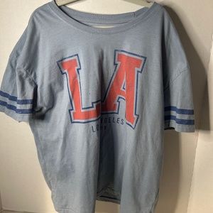 LA blue and red tee